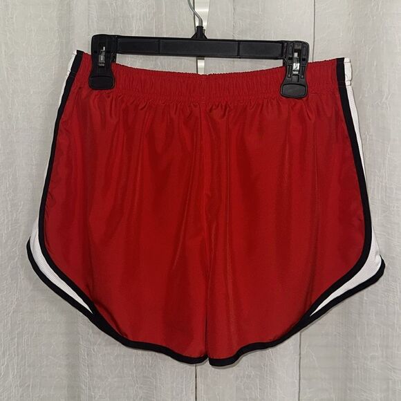 NIKE XL Tempo DRI-FIT Hot Red White Mesh Black Trim Athletic Running Shorts - Picture 10 of 14
